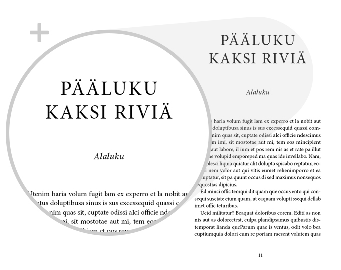 Esimerkki suurennus kirjasintyyppi Rikos ja jännitys klassinen versio