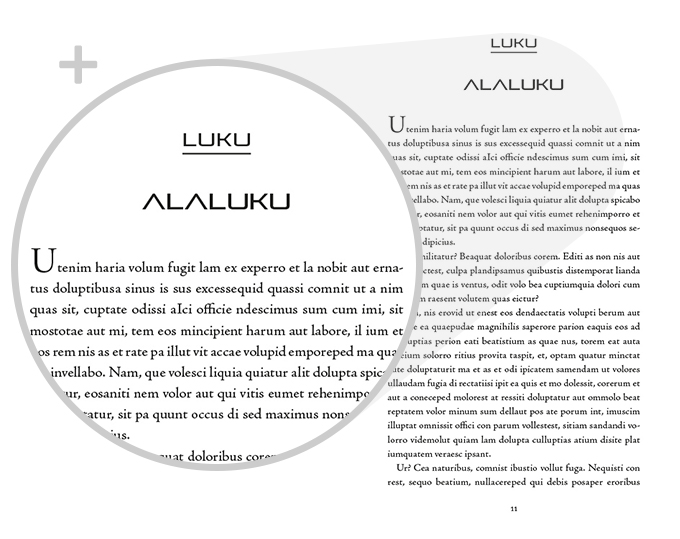 Esimerkki suurennus kirjasintyyppi Scifi ja fantasia klassinen versio